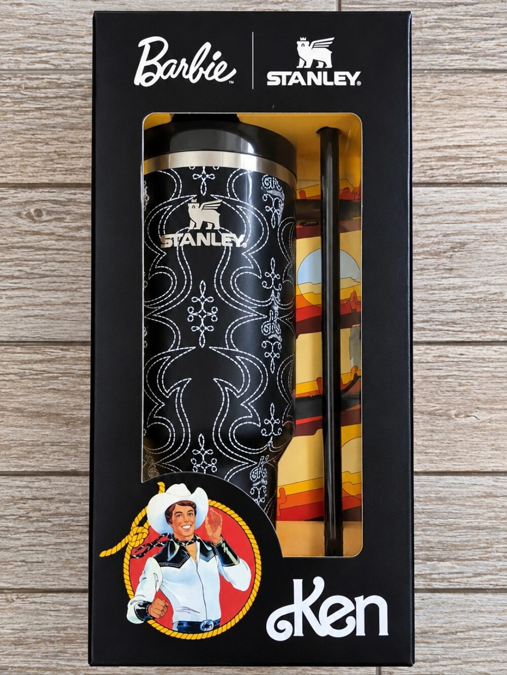 Stanley Barbie Collabiration Ken Black Patterned Insulated Tumbler